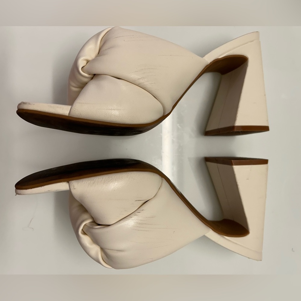 Open edit white heels